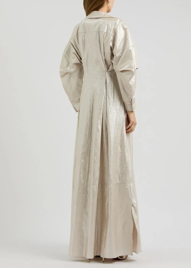 PALMER//HARDING Honesty Opens metallic linen-blend maxi dress 3