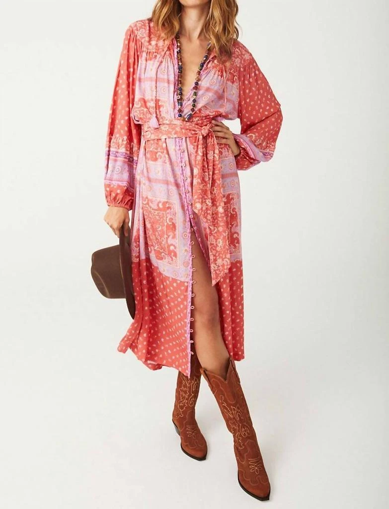 SPELL Sunshine Bandit Button Through Dress In Cayenne 1