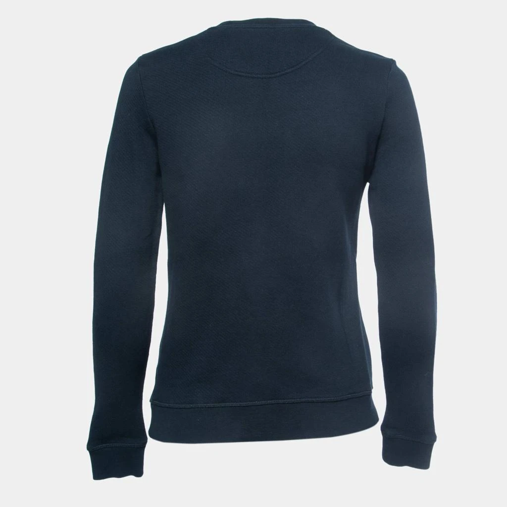 Kenzo Kenzo Navy Blue Logo Shark Embroidered Cotton Crew Neck Sweatshirt S 2