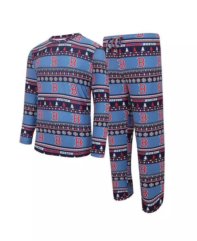 Concepts Sport Men's Navy Boston Red Sox Knit Ugly Sweater Long Sleeve Top and Pants Set 1