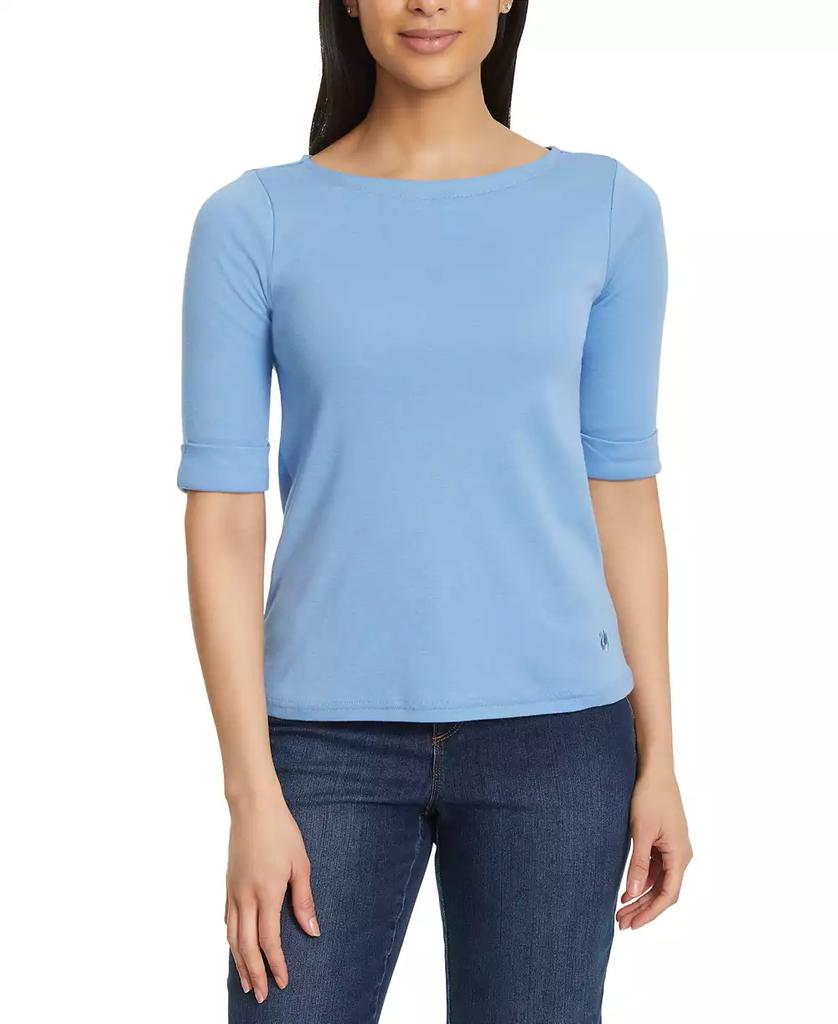 Gloria Vanderbilt Women's Alanis Cotton-Blend 3/4-Sleeve T-Shirt