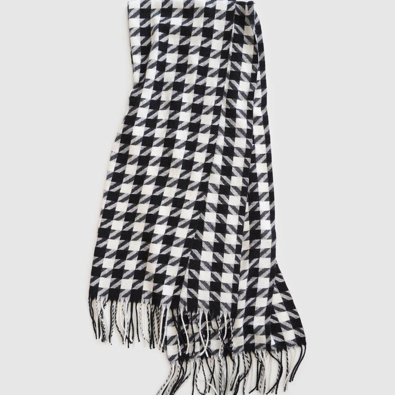 Belle & Bloom Return To Sender Houndstooth Scarf Black/White