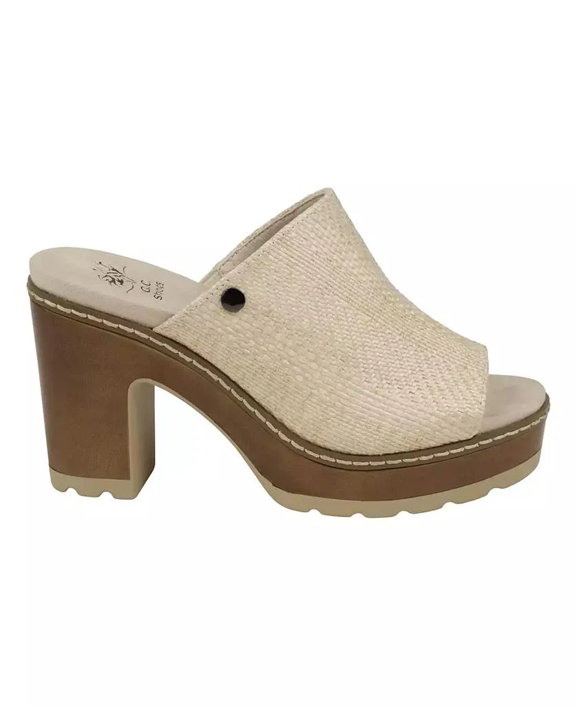 GC Shoes Women's Scarlet Woven Wooden Platform Heeled Sandals 2