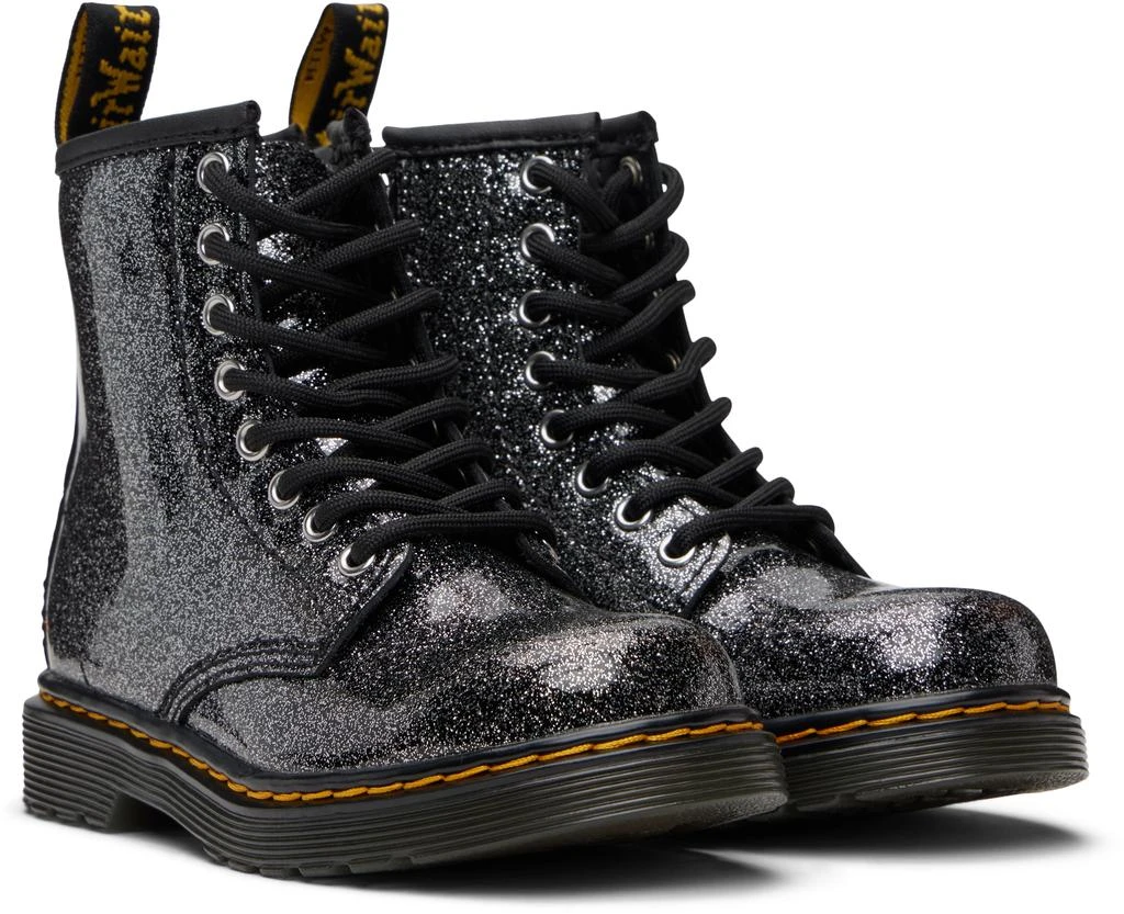 Dr. Martens Big Kids Black 1460 Glitter Patent Leather Boots 4