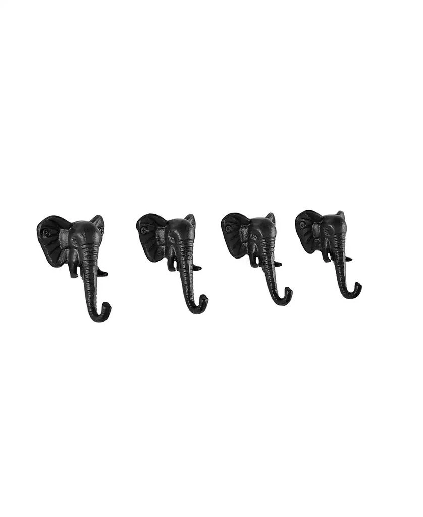 Danya B 4 Piece Elephant Head with Trunk Decorative Wall Hook Set 6