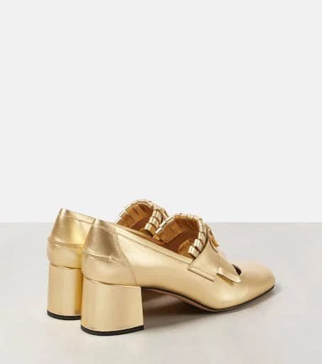 Valentino VLogo Signature fringed leather loafer pumps 2