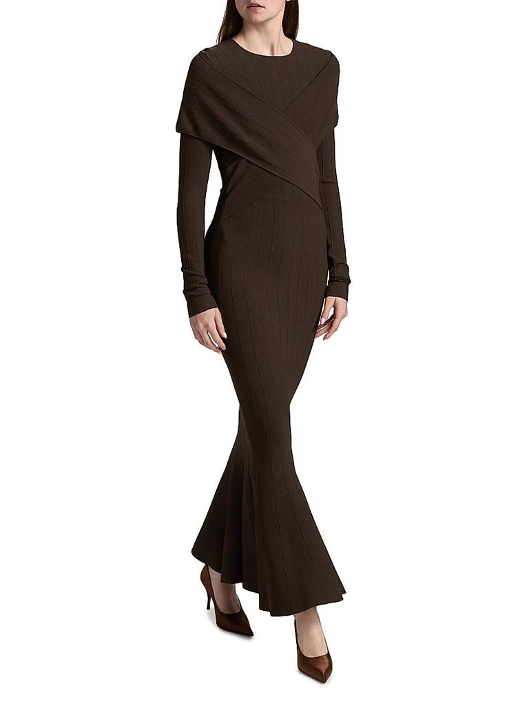 la lune high neck cowl maxi dress Shona Joy - La Lune High Neck Cowl Maxi Dress - Graphite