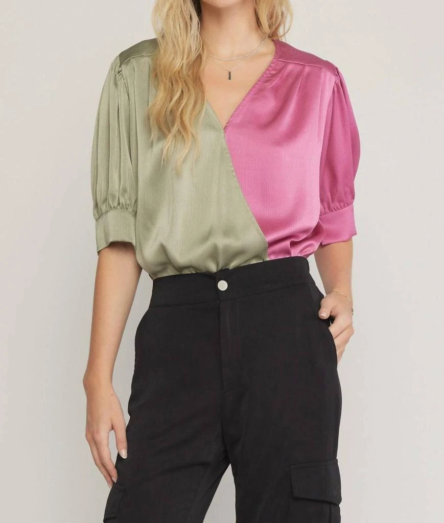 entro Entro - Satin Colorblock Bodysuit 2