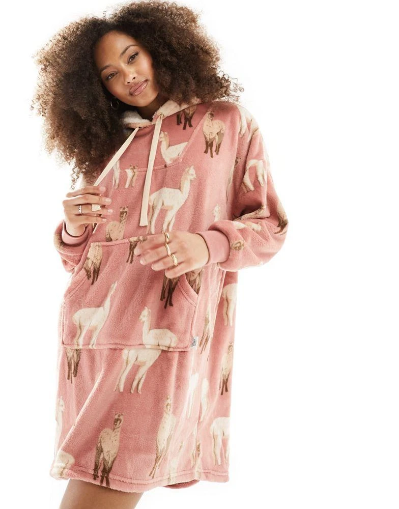 Chelsea Peers Chelsea Peers alpaca fleece snuggle hoody in pale pink 1
