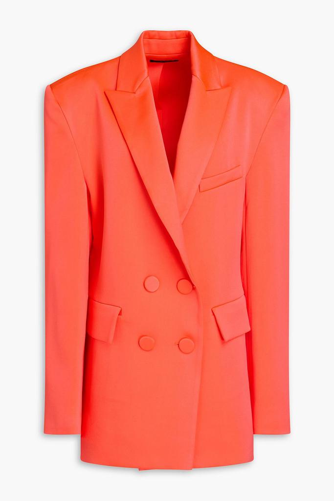 Alex Perry Double-breasted neon satin-crepe blazer