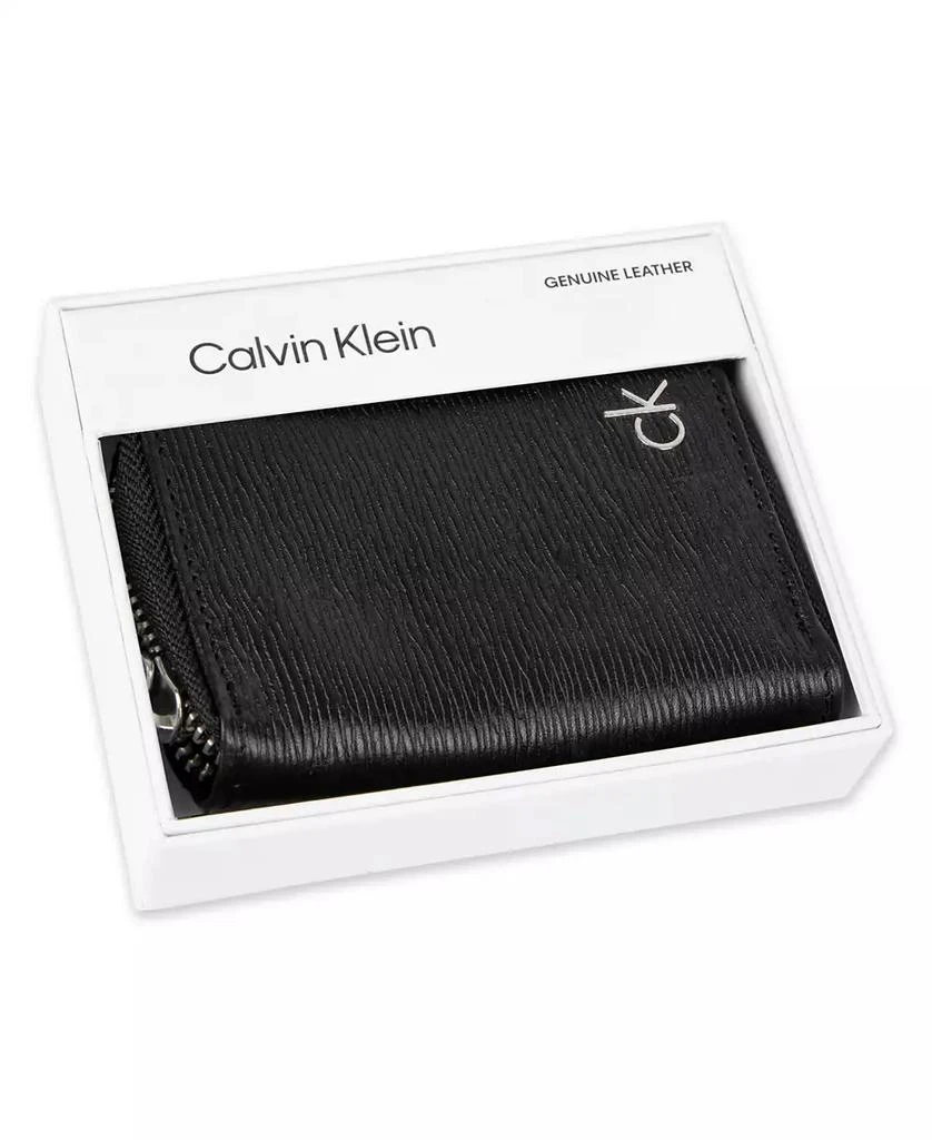Calvin Klein Men's RFID Textured Leather Gusset Card Case Wallet 7