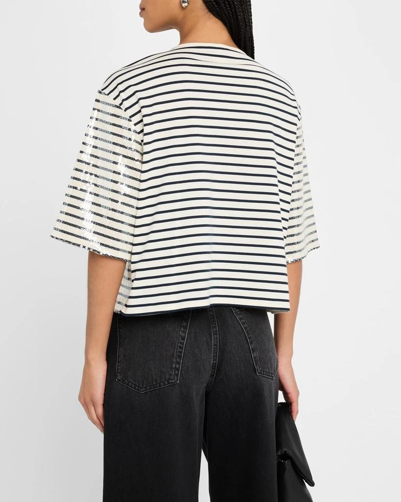 Marella Gardone Boxy Striped Sequin Tee 3