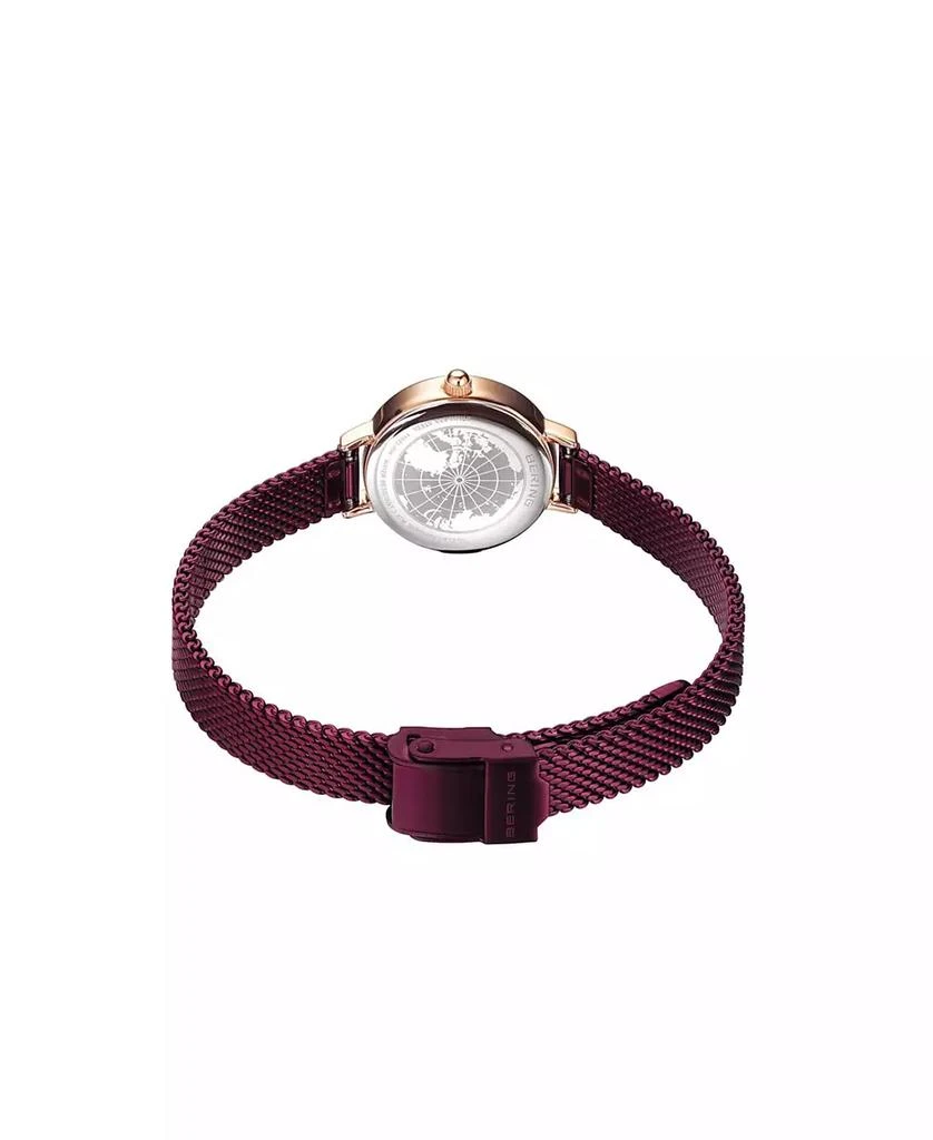 Bering Women's Purple Stainless Steel Mesh Strap Watch Set 22mm 5