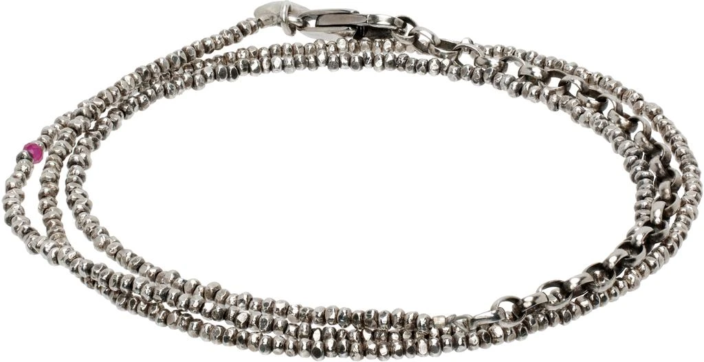 Title of Work Silver Beaded Chips Multi Wrap Bracelet 1
