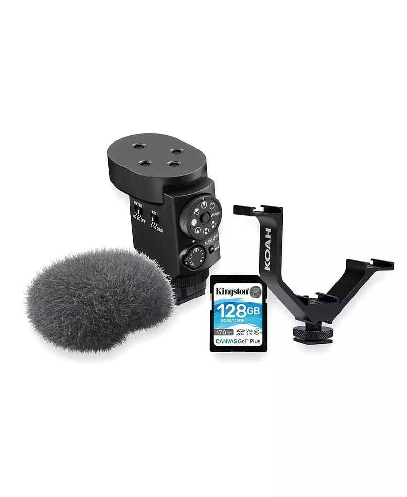 SONY Digital Shotgun Microphone ECM-M1 with Triple Shoe Bracket and 128GB SD Card bundle