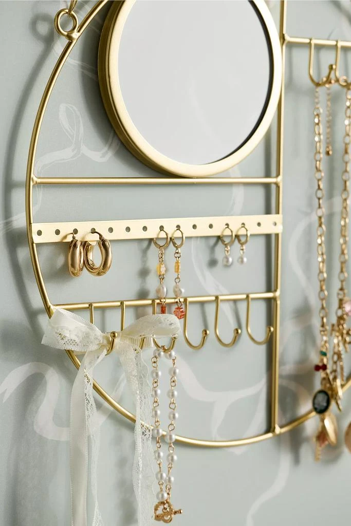 Urban Outfitters Round Mirror Hanging Jewelry Organizer 2