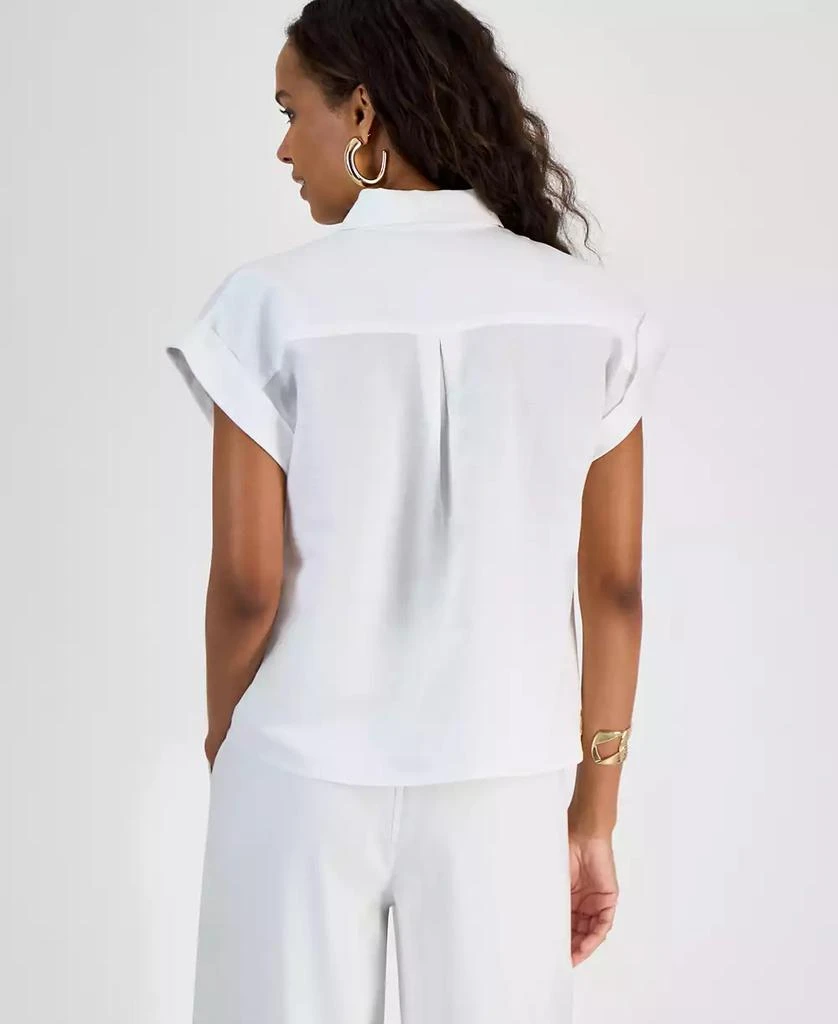 INC International Women
s Linen-Blend Short-Sleeve Blouse, P/XS-2XL, Exclusively at Macy
s 4