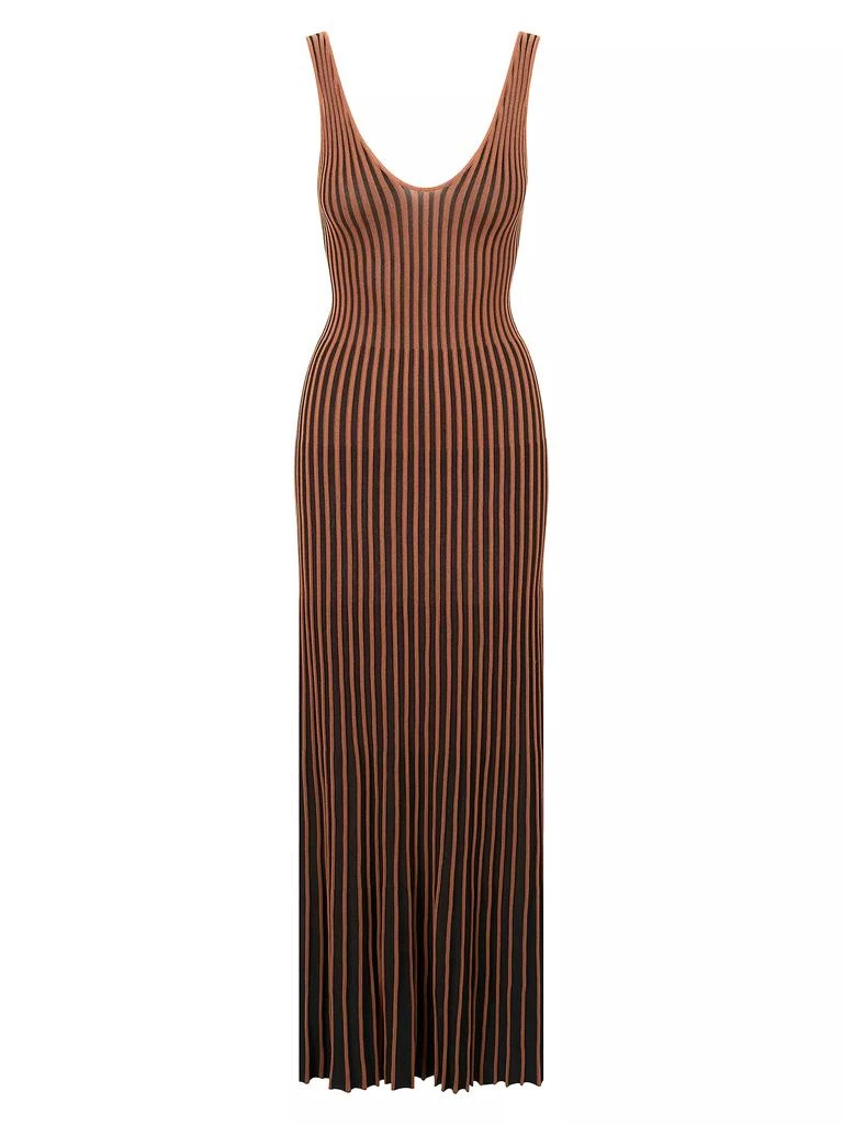 Staud Claretta Striped Knit Maxi Dress 1