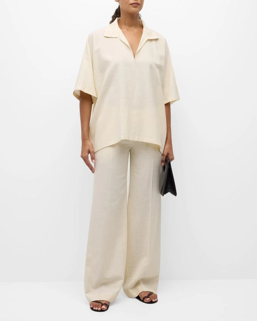 The Row Foulard Wide-Leg Linen Pants 3