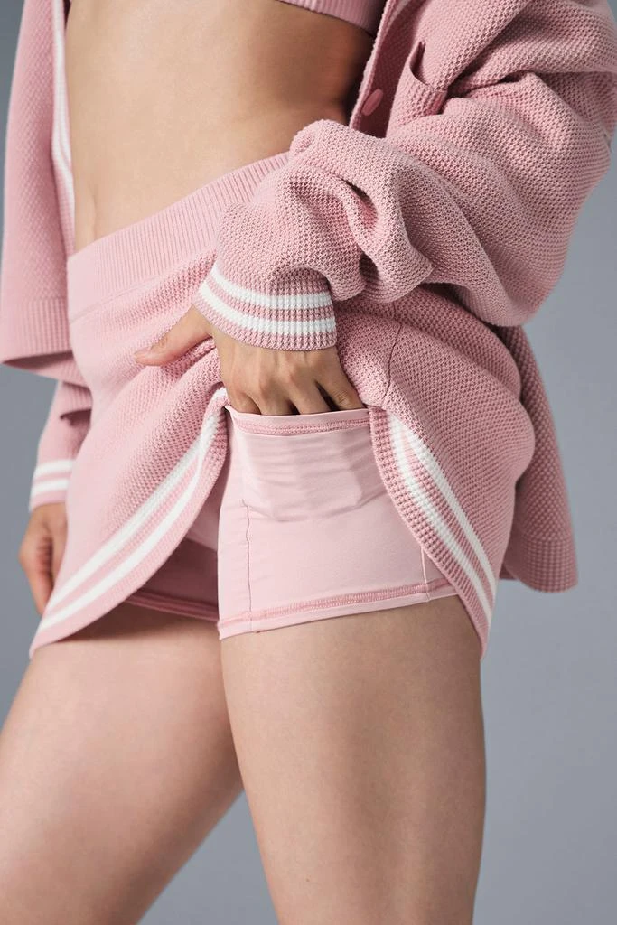 Alo Tennis Club Sweater Knit Skirt - Ballet Pink/White 3