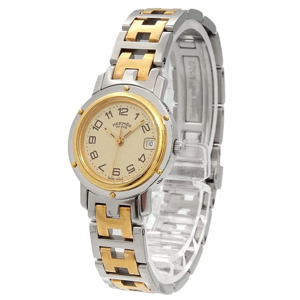 Hermes Clipper gold Plated Stainless Steel Wristwatch (Pre-Owned) 3