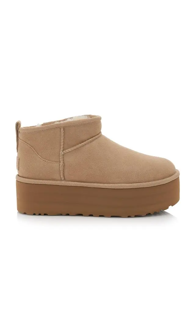UGG UGG Classic Ultra Mini Sheepskin Platform Boots - Moda Operandi