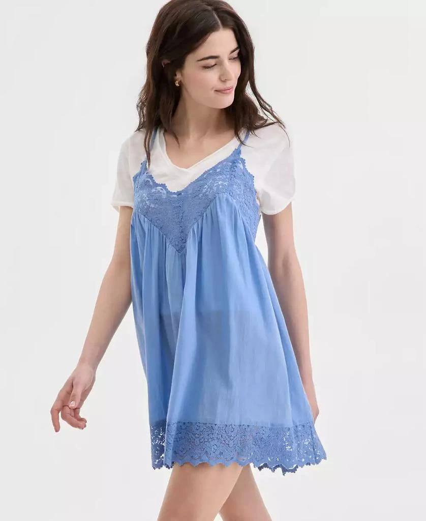 Free People Women
s Fiona Lace-Trim Slip Dress 7