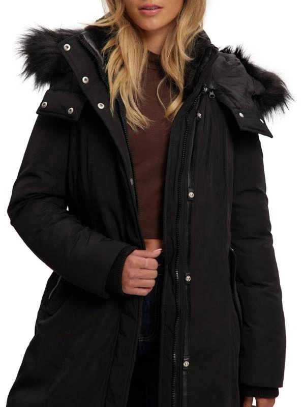 NOIZE Kristel Faux Fur-Trim Removable Hood Jacket 4