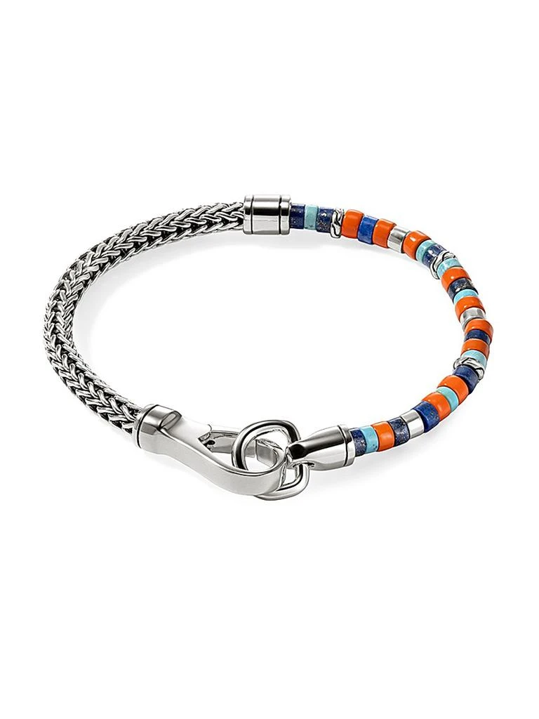 John Hardy Heishi Sterling Silver, Lapis Lazuli, Turquoise,
Enamel Chain Bracelet