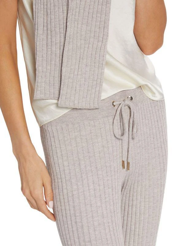 Stellae Dux Wide Rib-Knit Drawstring Pants 4