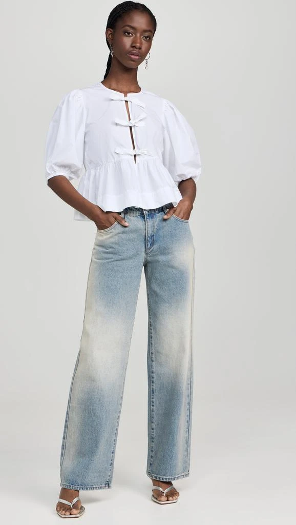 Ganni Cotton Poplin Peplum Blouse 4