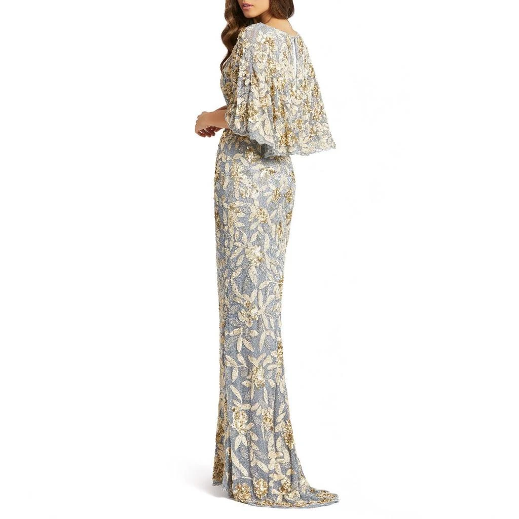 Mac Duggal Womens Embellished Capelet Evening Dress 2