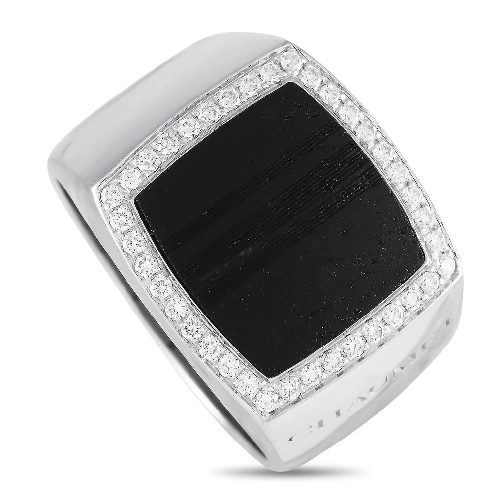 Chaumet 18K White Gold 0.20ct Diamond and Wood Ring CH09-091124 1