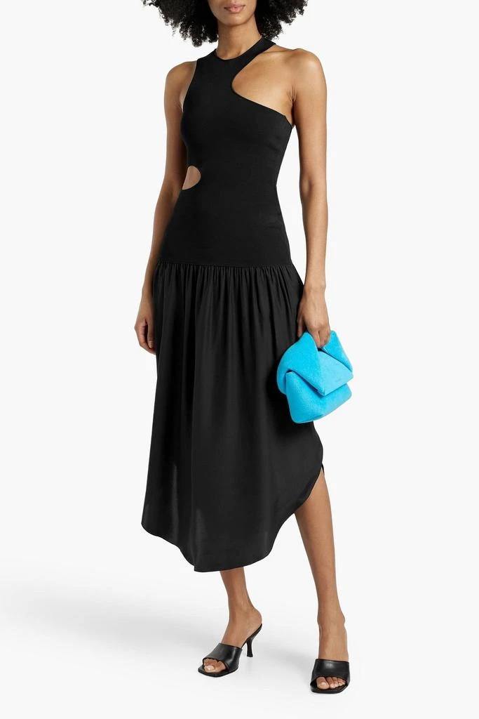 Stella McCartney Cutout silk and stretch-knit midi dress 2