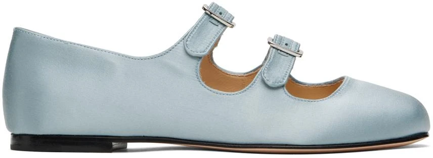 Sandy Liang SSENSE Exclusive Blue MJ Double Strap Ballerina Flats 1