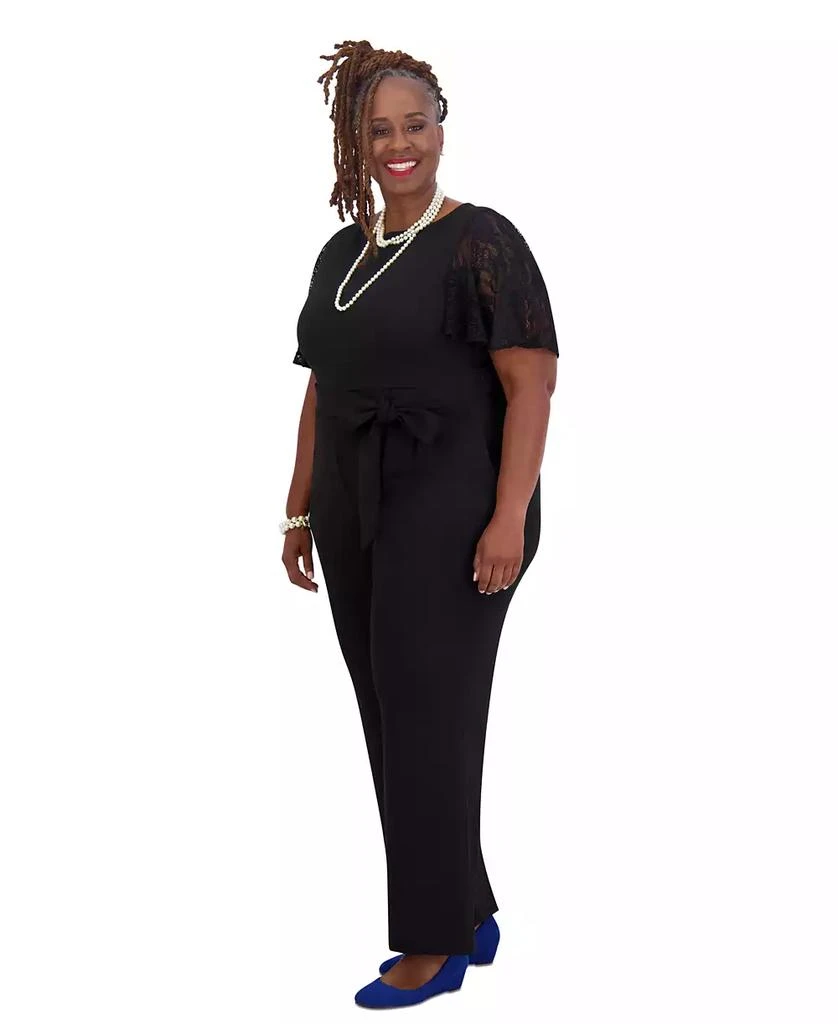 Kasper Lace-Sleeve Jumpsuit, Women's & Plus Size 4