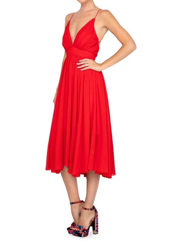 Meghan LA Enchanted Garden Floral Chiffon Midi Dress 3