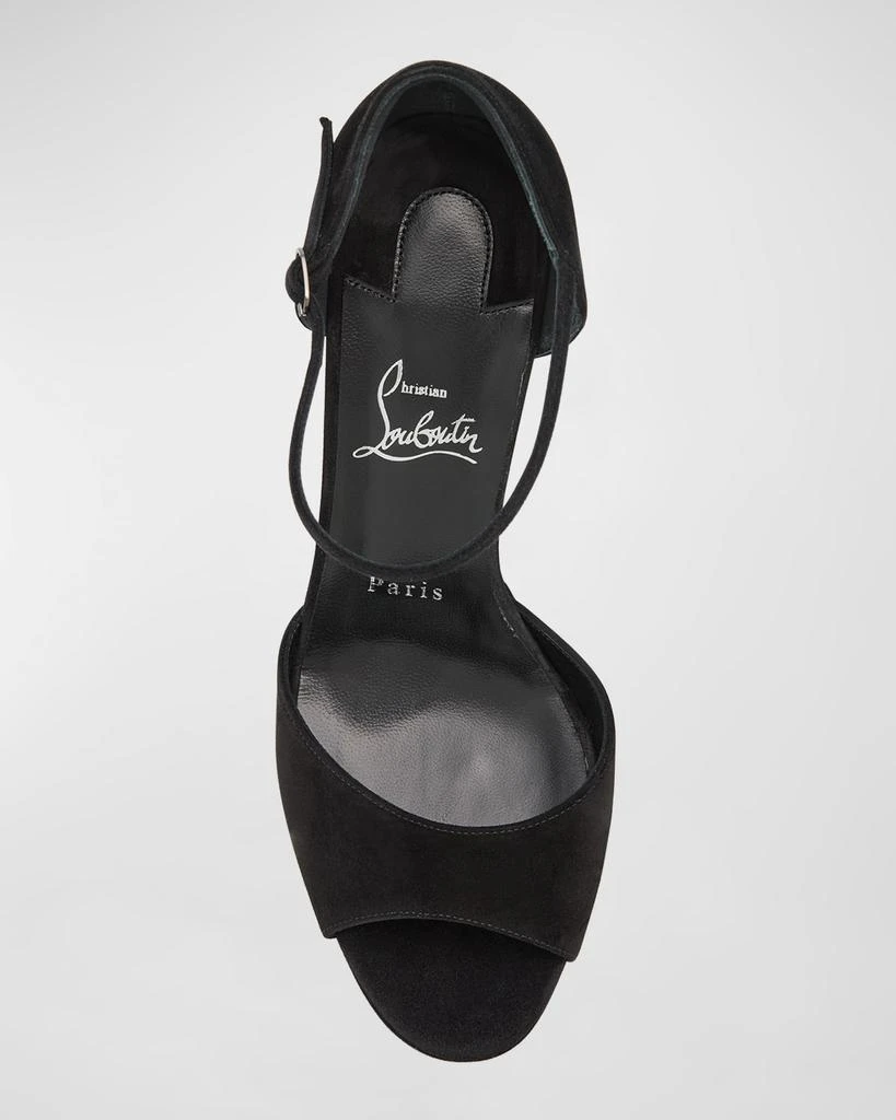 Christian Louboutin Sandaloo Suede Red Sole Platform Sandals 8
