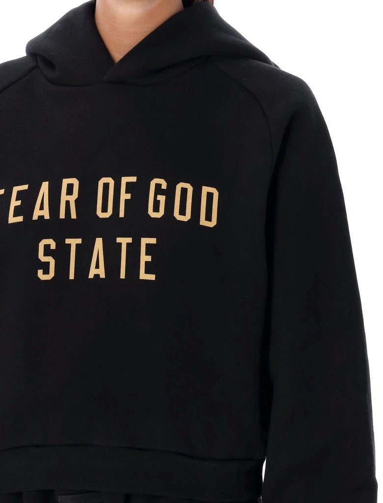 Essentials Fear Of God Essentials Logo-Printed Long Sleeved Hoodie 3