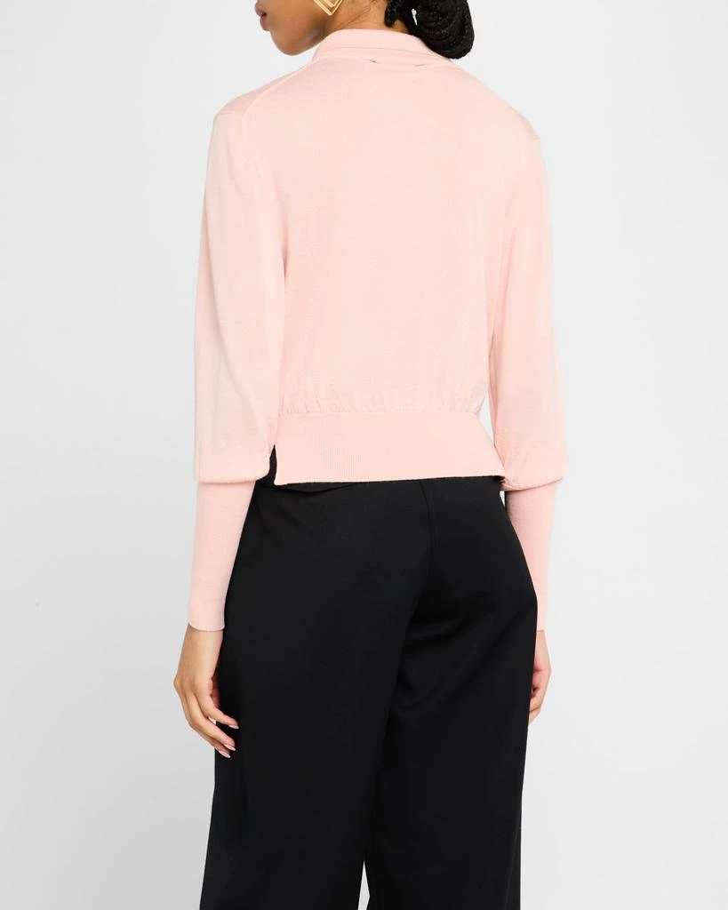 Simone Rocha Embellished Merino-Silk Knit Polo Sweater 3