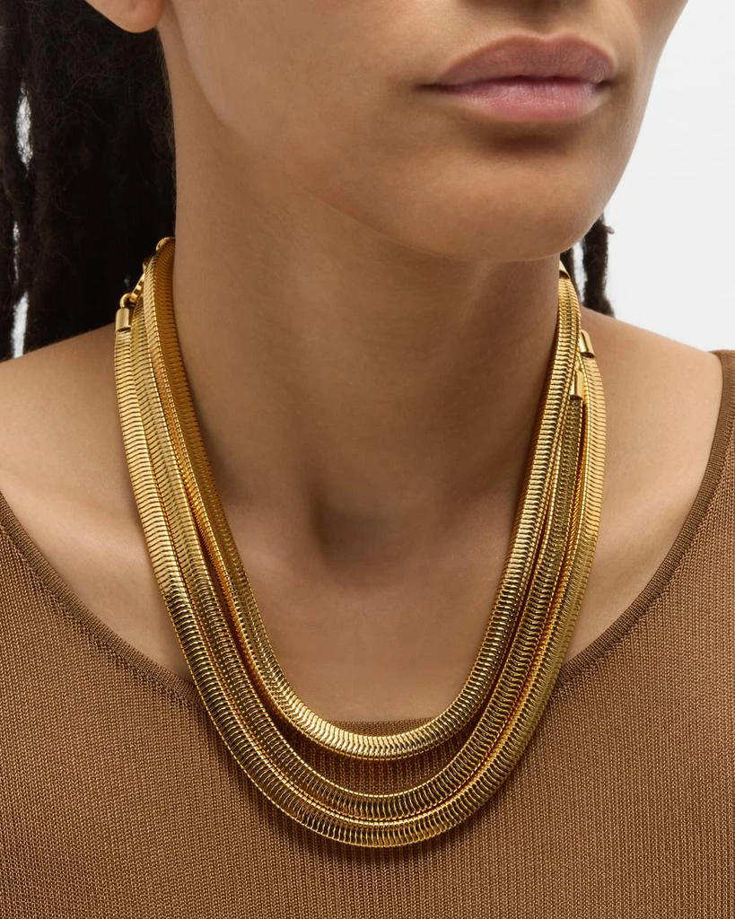 BEN-AMUN 24k Gold Electroplated Three-Chain Necklace 2