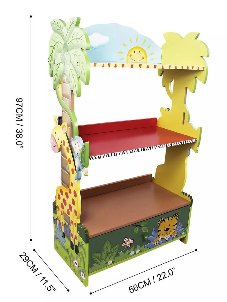 Teamson Little Kid's Sunny Safari Bookshelf 4