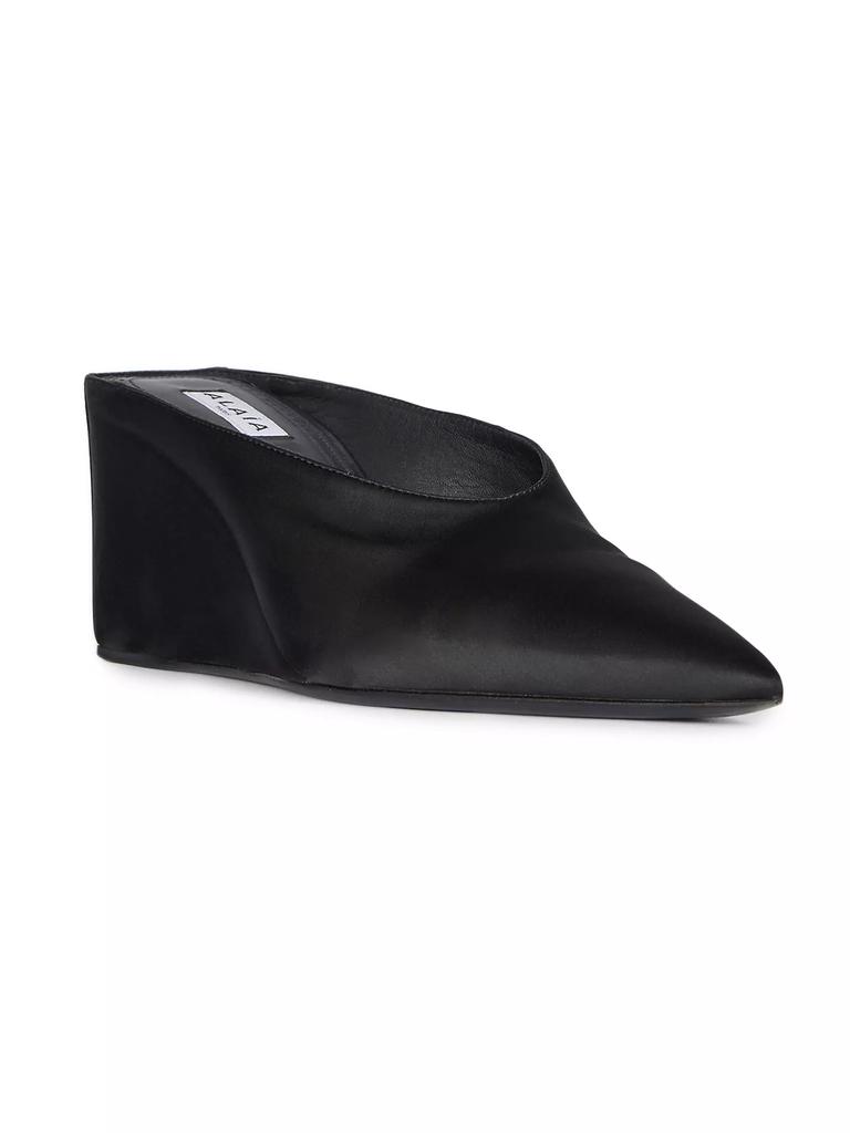 Alaïa 75MM Satin Wedge Mules