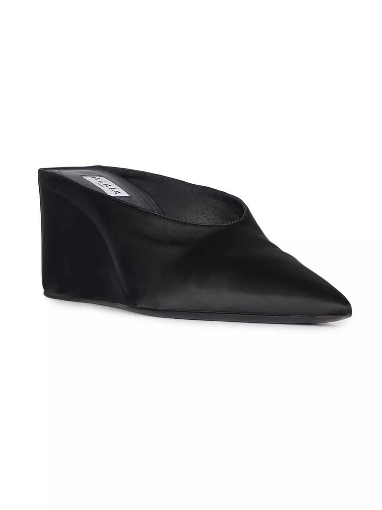 Alaïa 75MM Satin Wedge Mules 2