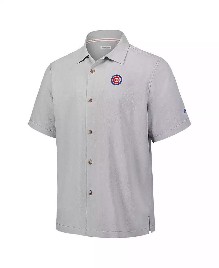 Tommy Bahama Men's Gray Chicago Cubs Hit and Run Silk Camp Button-Up Shirt