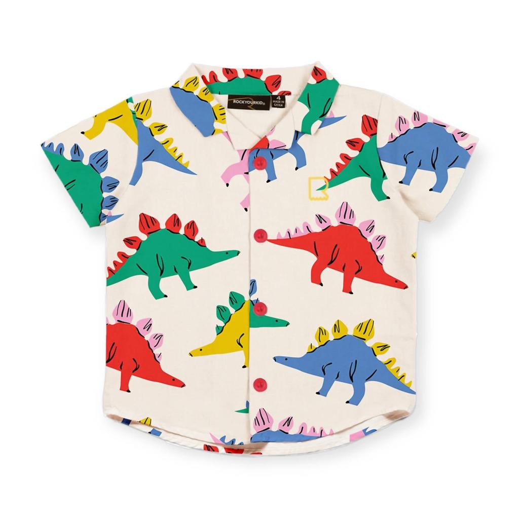 Rock Your Baby Rock Your Baby - Boy's Dino Time Button Down Shirt