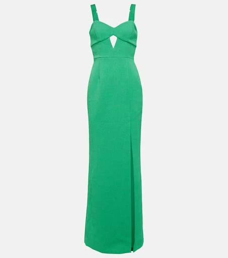slim fit dress slacks Caicos Cut-Out Halterneck Maxi Dress in Olive Green main image 1