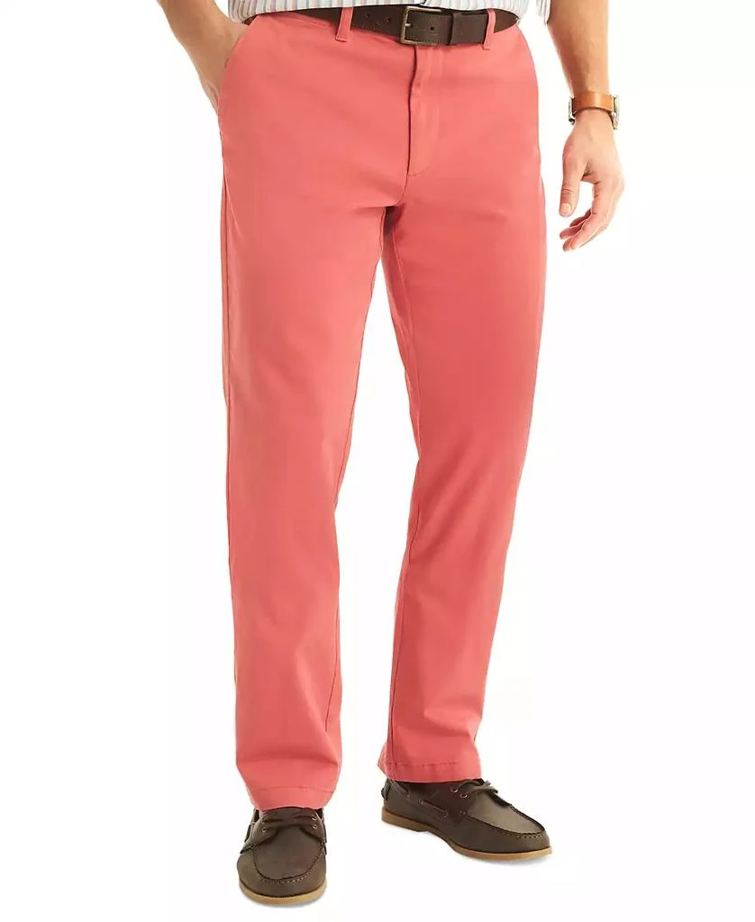 Nautica Men's Classic-Fit Stretch Solid Flat-Front Chino Deck Pants 1