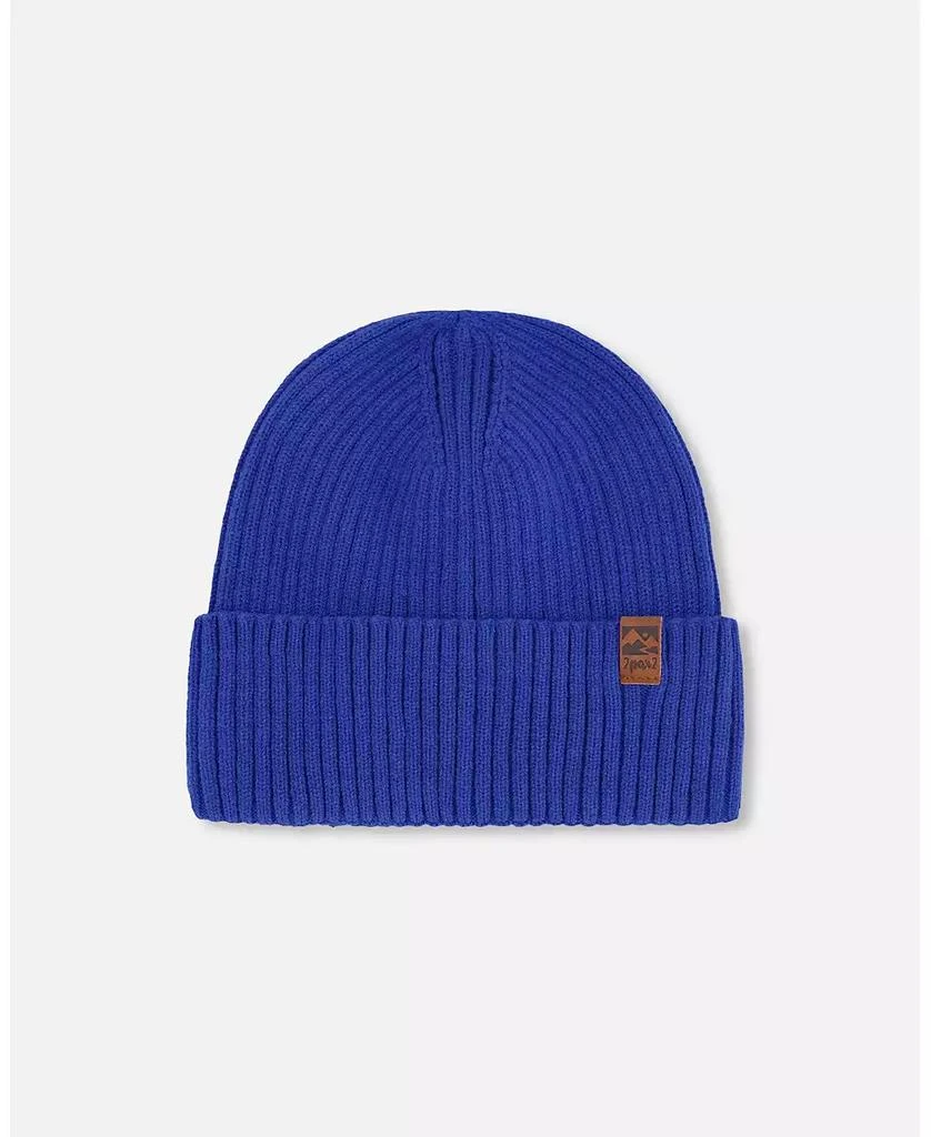 Deux par Deux Boy Knit Hat Royal Blue - Toddler Child