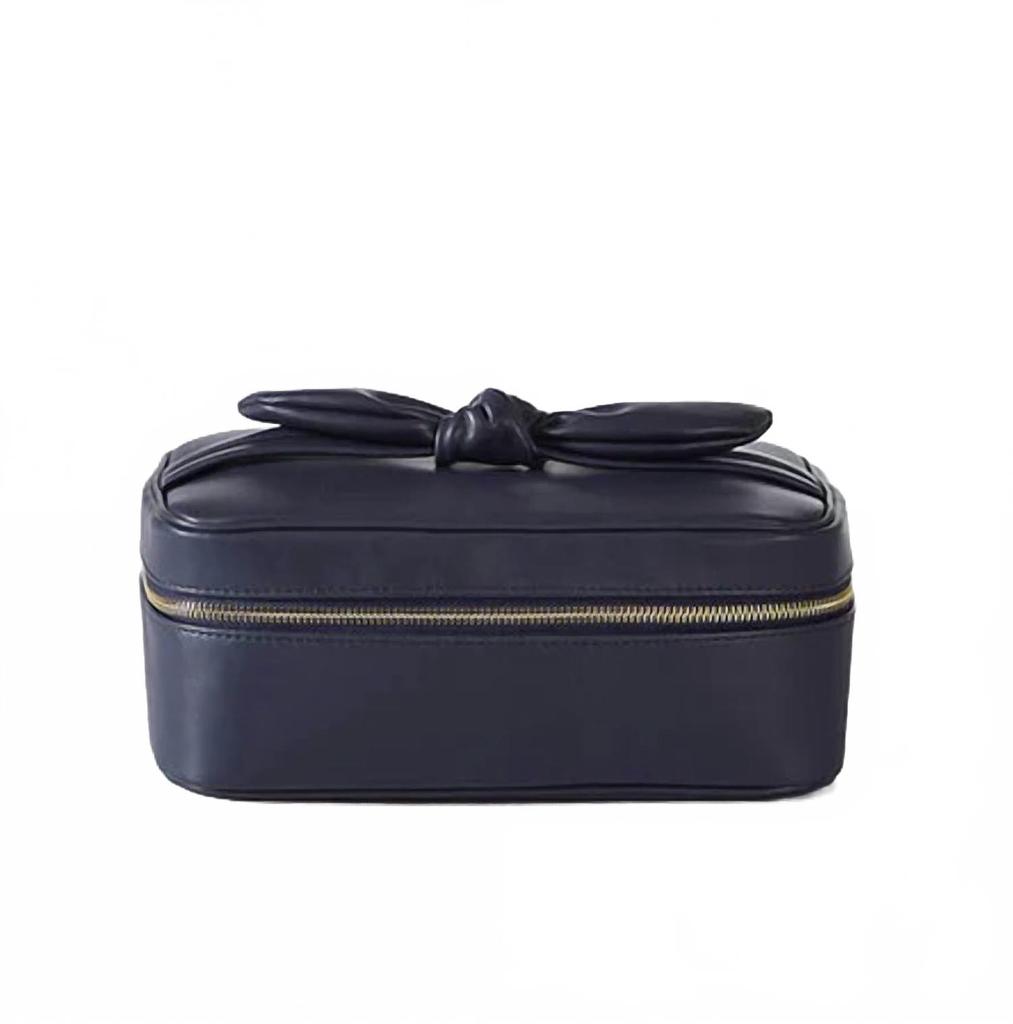 Pretty Simple Bow Makeup Bag In Black